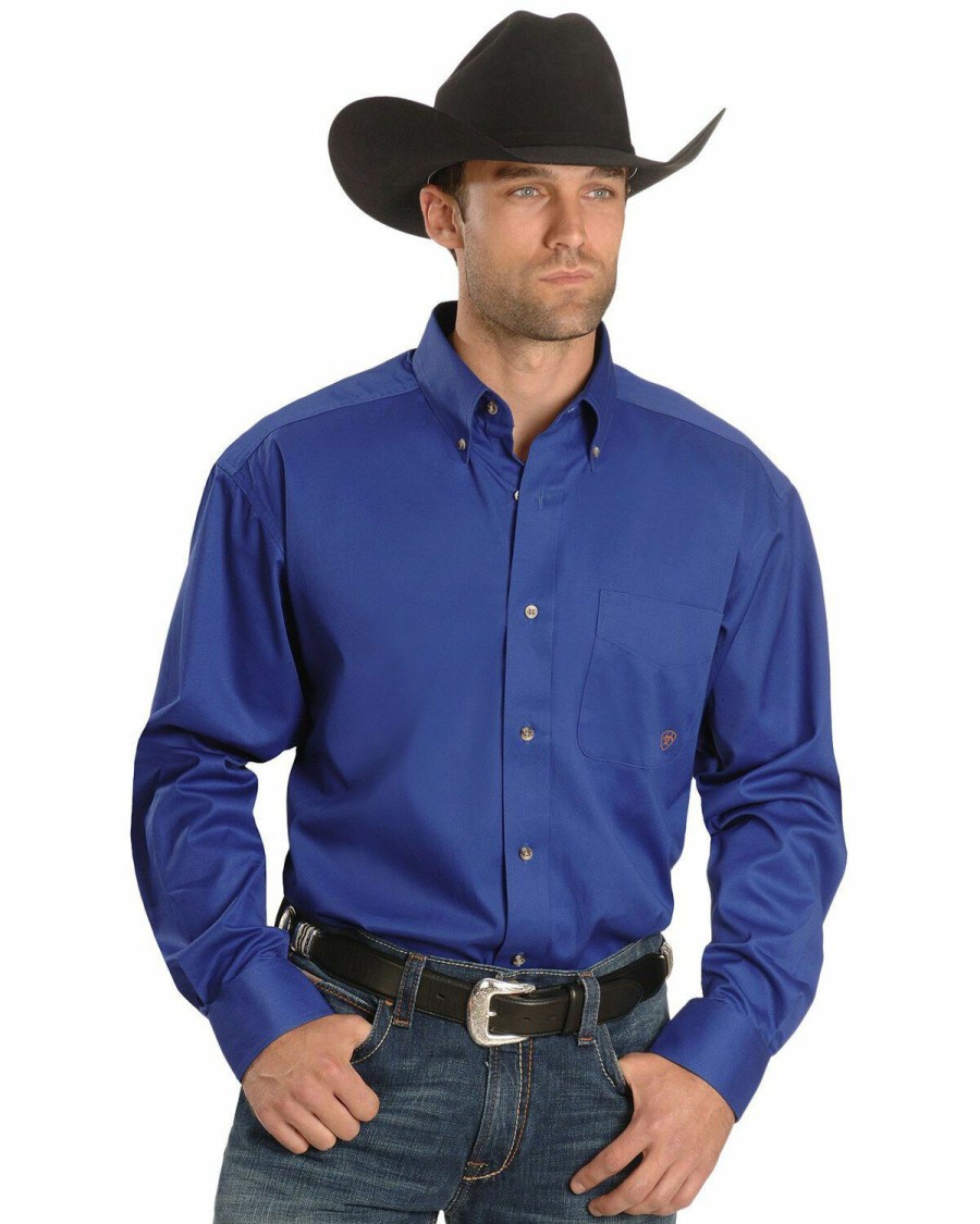 Men'S Clothing * | Ariat Men'S Solid Long Sleeve Western Shirt Outlet