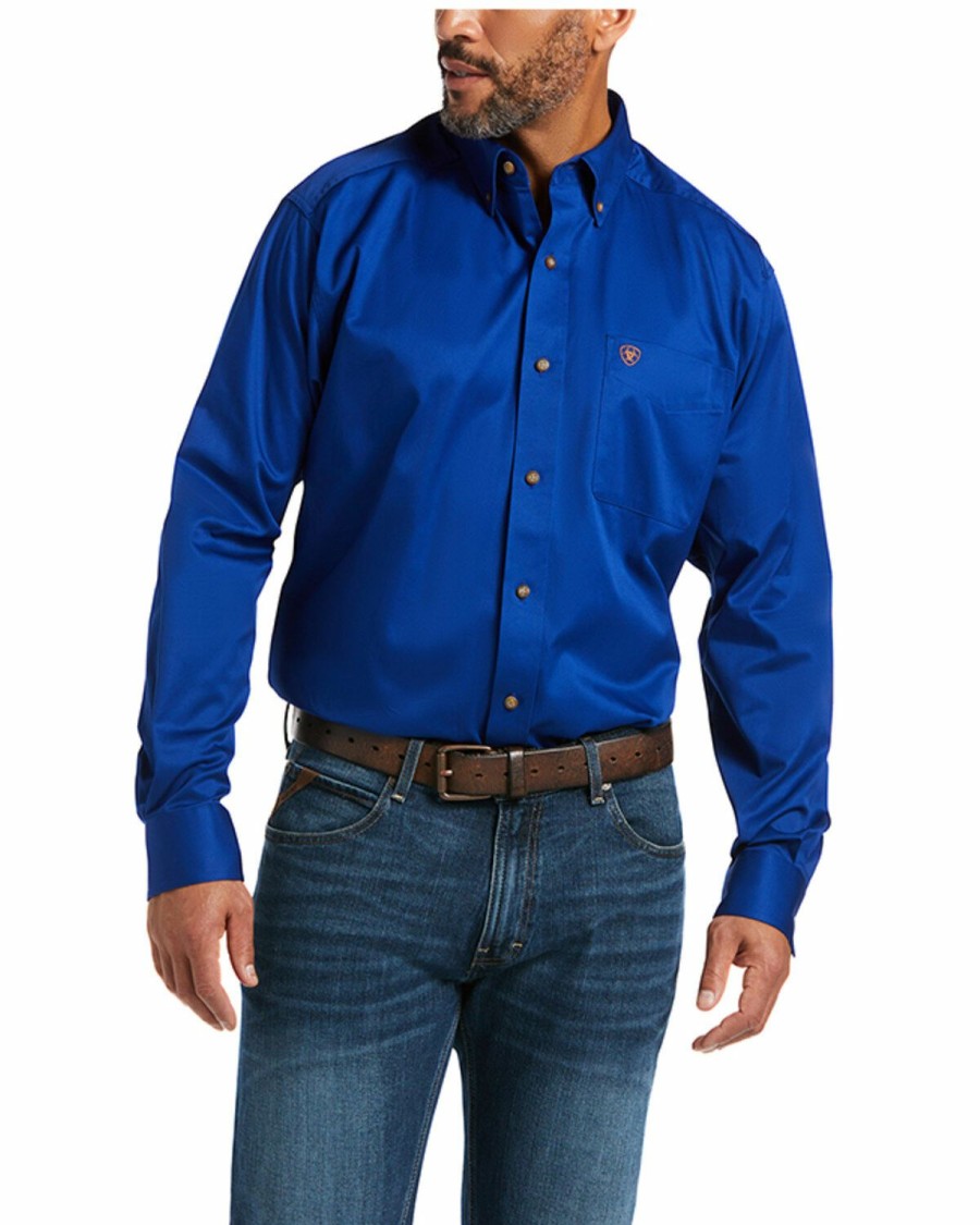 Men'S Clothing * | Ariat Men'S Solid Long Sleeve Western Shirt Outlet