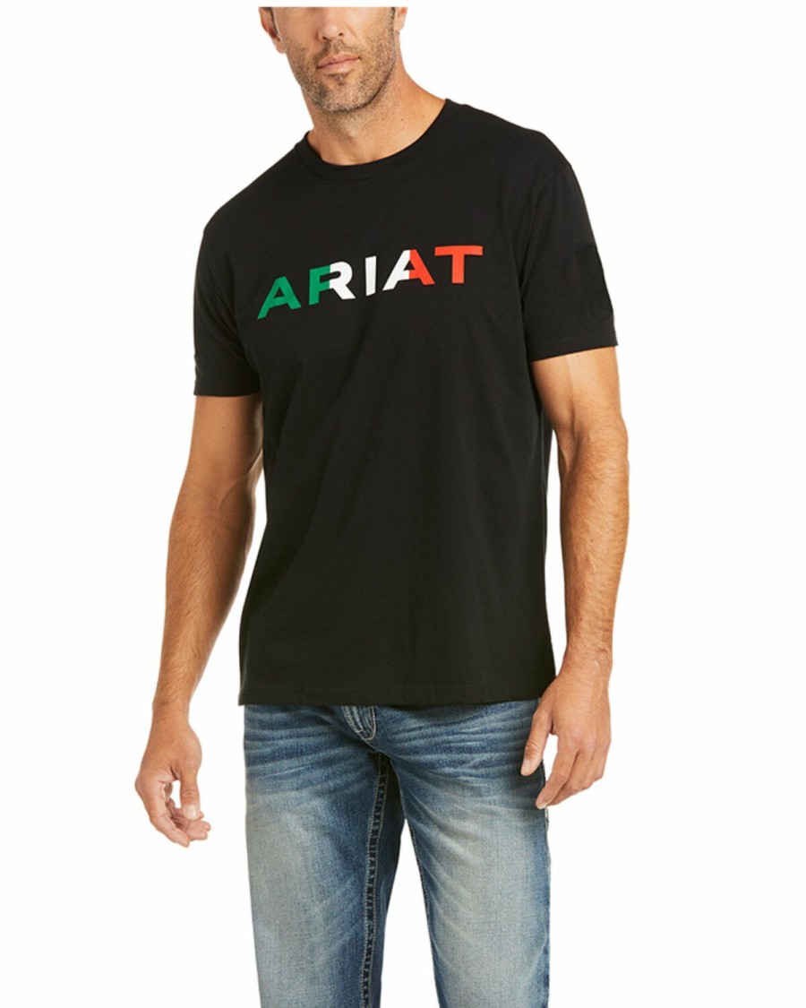 Men'S Clothing * | Ariat Men'S Black Viva Mexico Logo Graphic T-Shirt Clearance