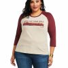 Women'S Clothing * | Ariat Women'S R.E.A.L Long Live Farm Girls Oatmeal Baseball Tee Plus Online