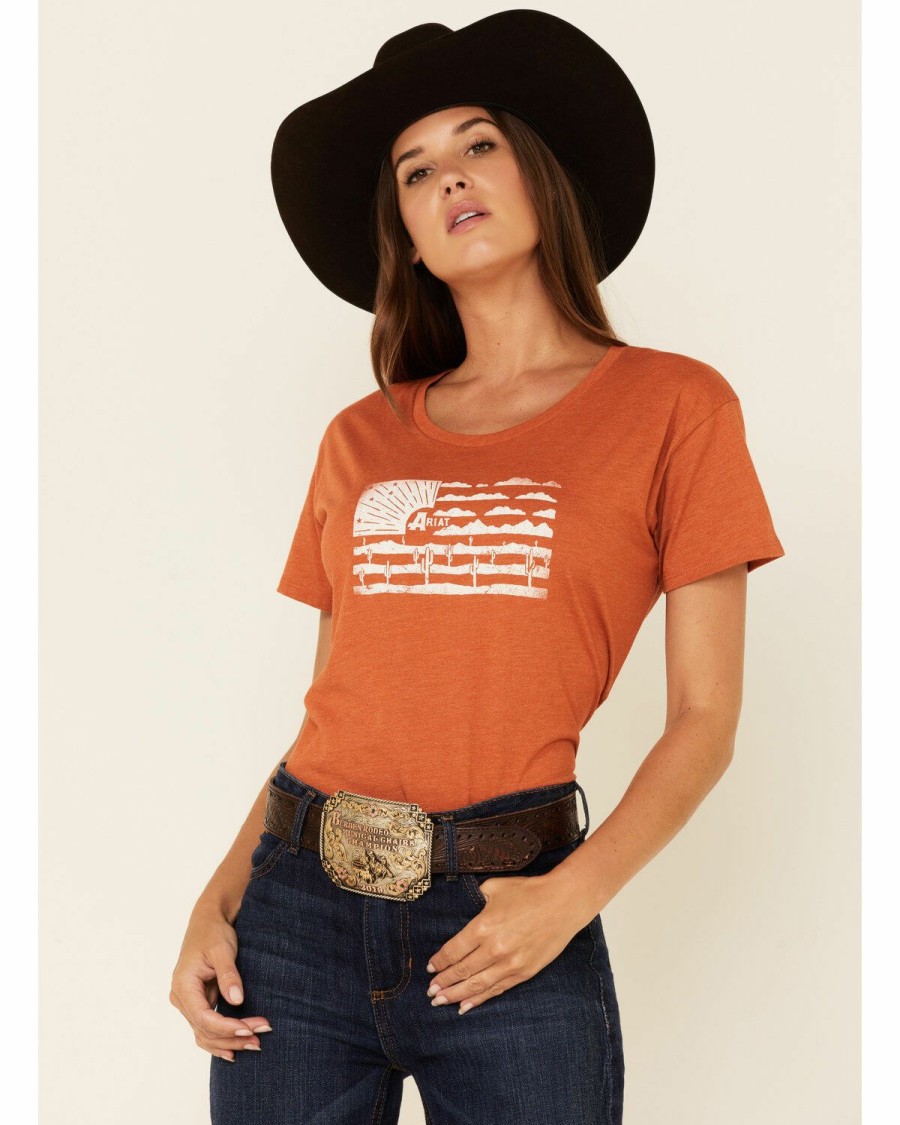 Women'S Clothing * | Ariat Women'S Desert Flag Graphic Tee Outlet