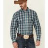 Men'S Clothing * | Ariat Men'S Pelagios Small Plaid Fitted Long Sleeve Button-Down Western Shirt Sale