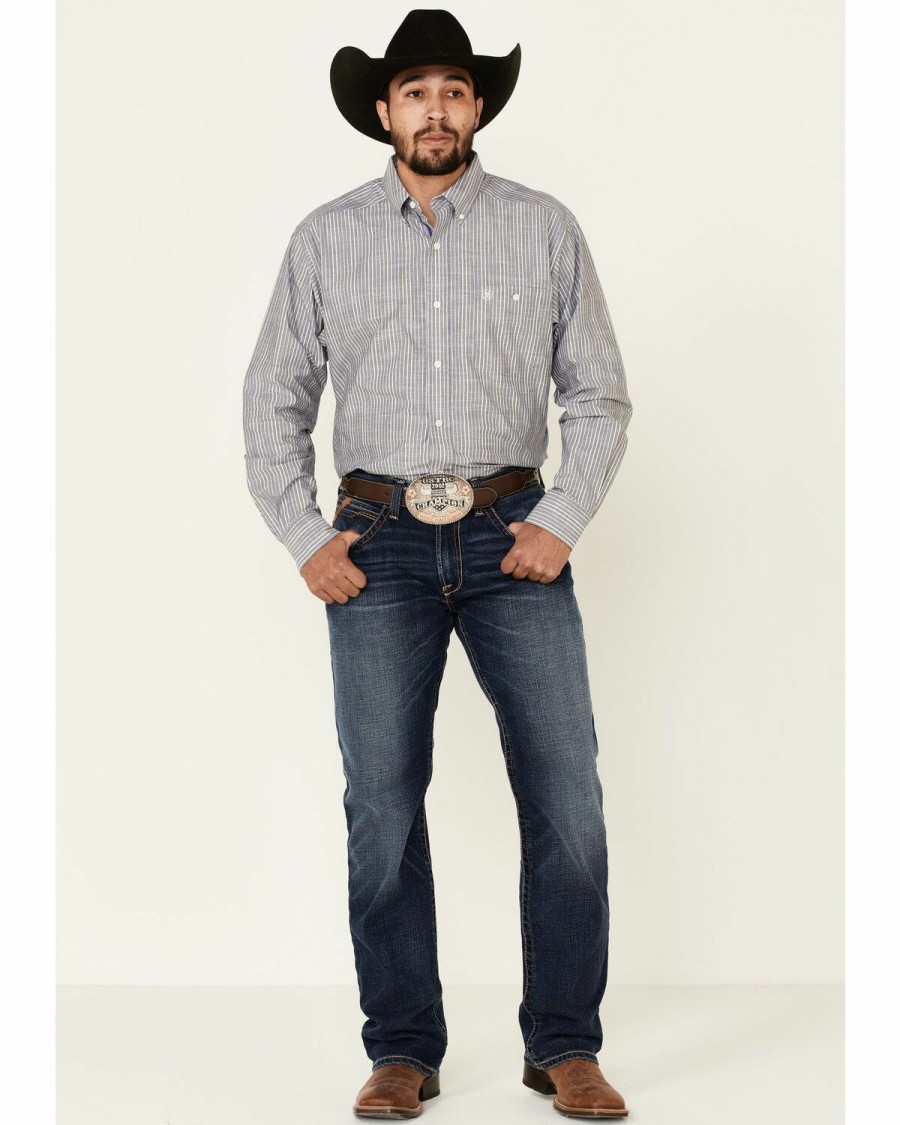 Men'S Clothing * | Ariat Men'S Structure Stretch Striped Long Sleeve Western Shirt Sale