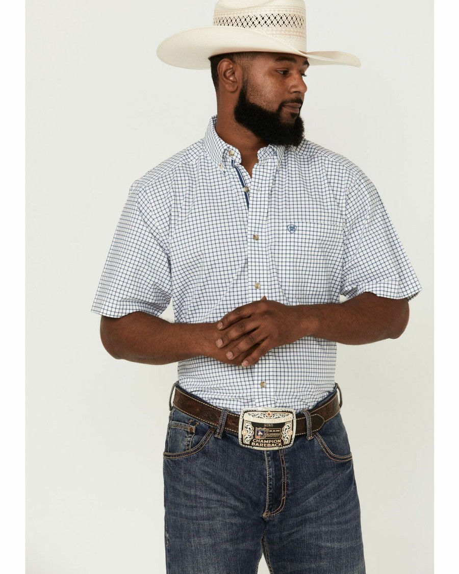 Men'S Clothing * | Ariat Men'S Taha Stretch Check Plaid Short Sleeve Button-Down Western Shirt Clearance