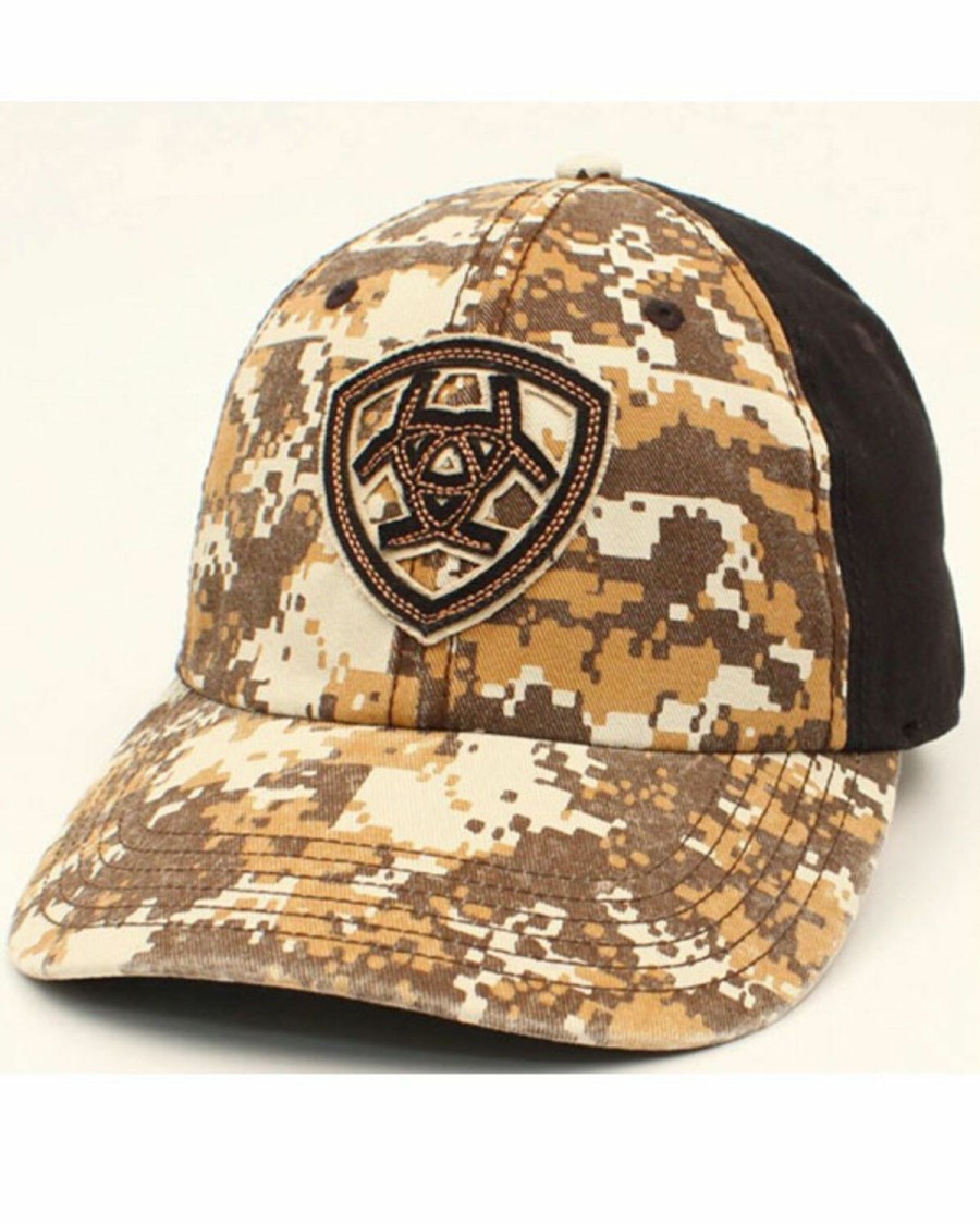 Men'S Clothing * | Ariat Men'S Digital Camo Print Embroidered Shield Logo Ball Cap Sale