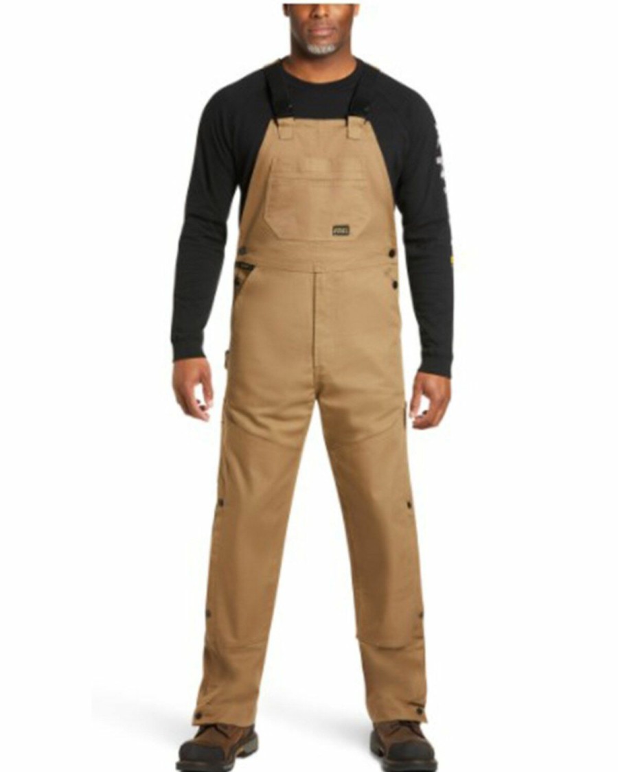 Men'S Clothing * | Ariat Men'S Field Khaki Rebar Duracanvas Unlined Bib Work Overalls Discount