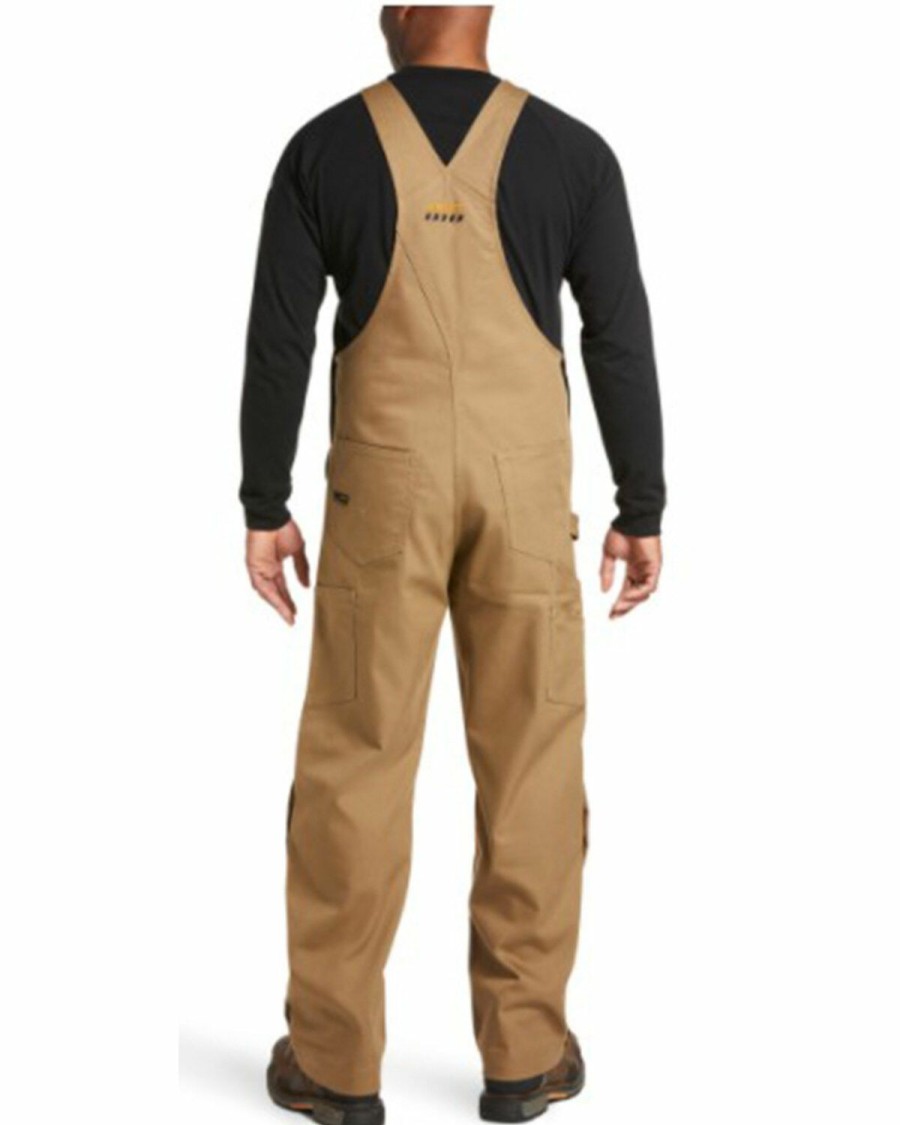 Men'S Clothing * | Ariat Men'S Field Khaki Rebar Duracanvas Unlined Bib Work Overalls Discount