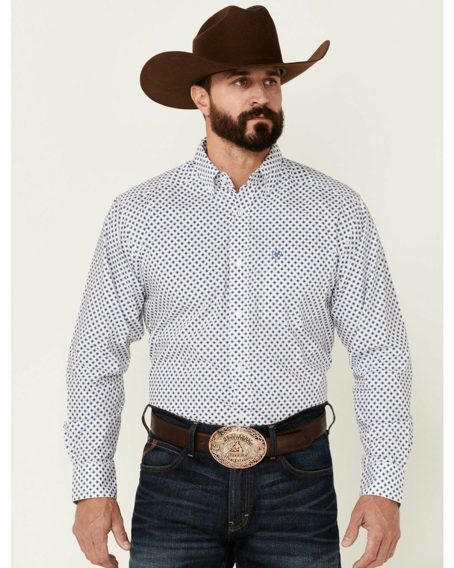 Men'S Clothing * | Ariat Men'S Quadry Geo Print Long Sleeve Button-Down Western Shirt Discount