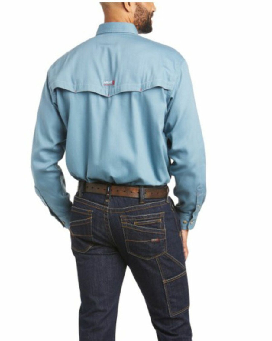 Men'S Clothing * | Ariat Men'S Fr Vented Long Sleeve Button-Down Work Shirt Clearance