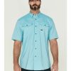 Men'S Clothing * | Ariat Men'S Heather Aqua Rebar Made Tough Venttek Short Sleeve Button-Down Work Shirt Discount