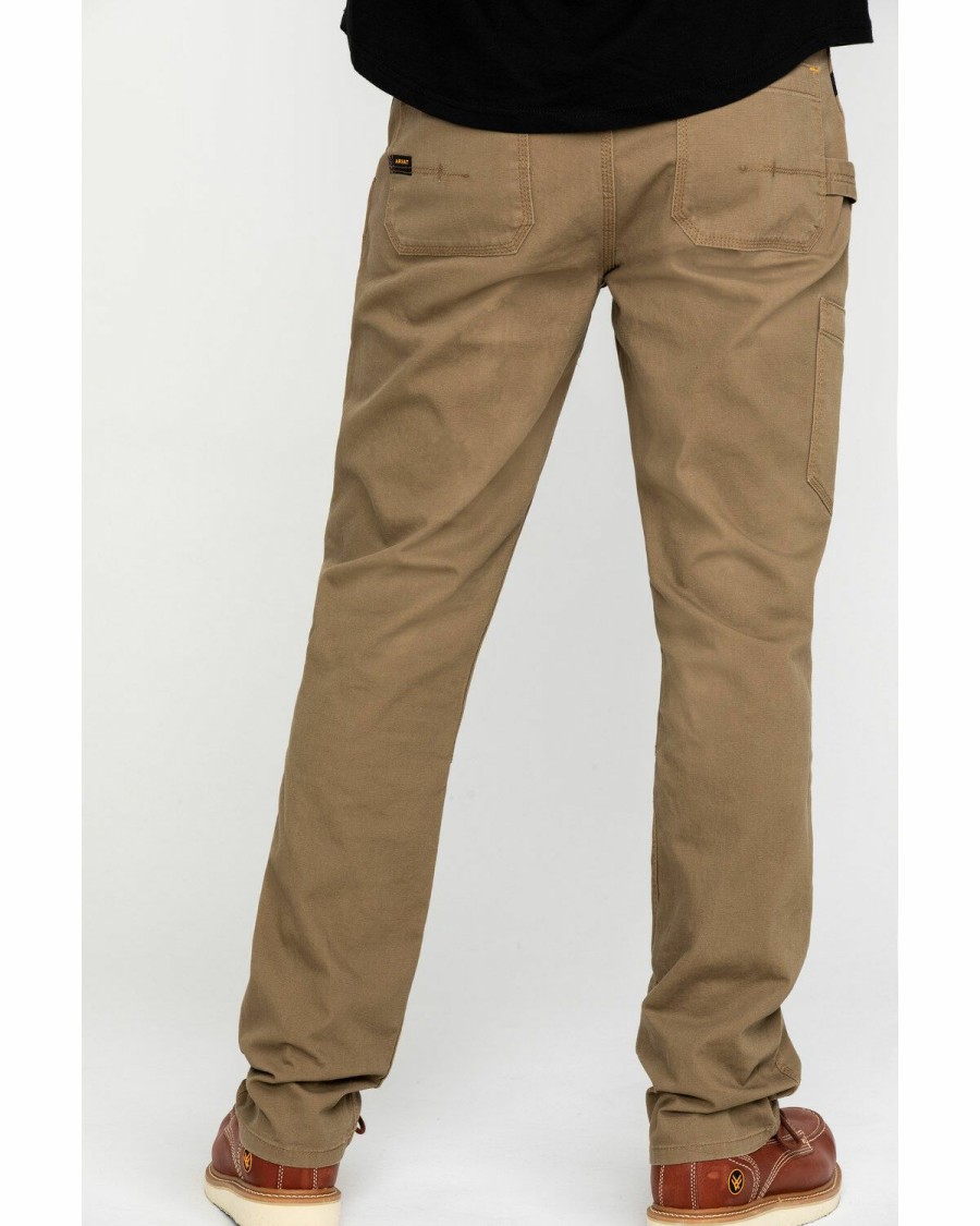 Men'S Clothing * | Ariat Men'S Khaki Rebar M4 Made Tough Durastretch Double Front Straight Work Pants Outlet