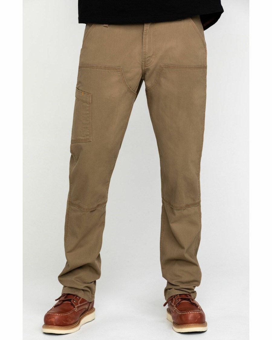 Men'S Clothing * | Ariat Men'S Khaki Rebar M4 Made Tough Durastretch Double Front Straight Work Pants Outlet