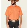 Men'S Clothing * | Ariat Men'S Orange Solid Tek Short Sleeve Polo Shirt Online