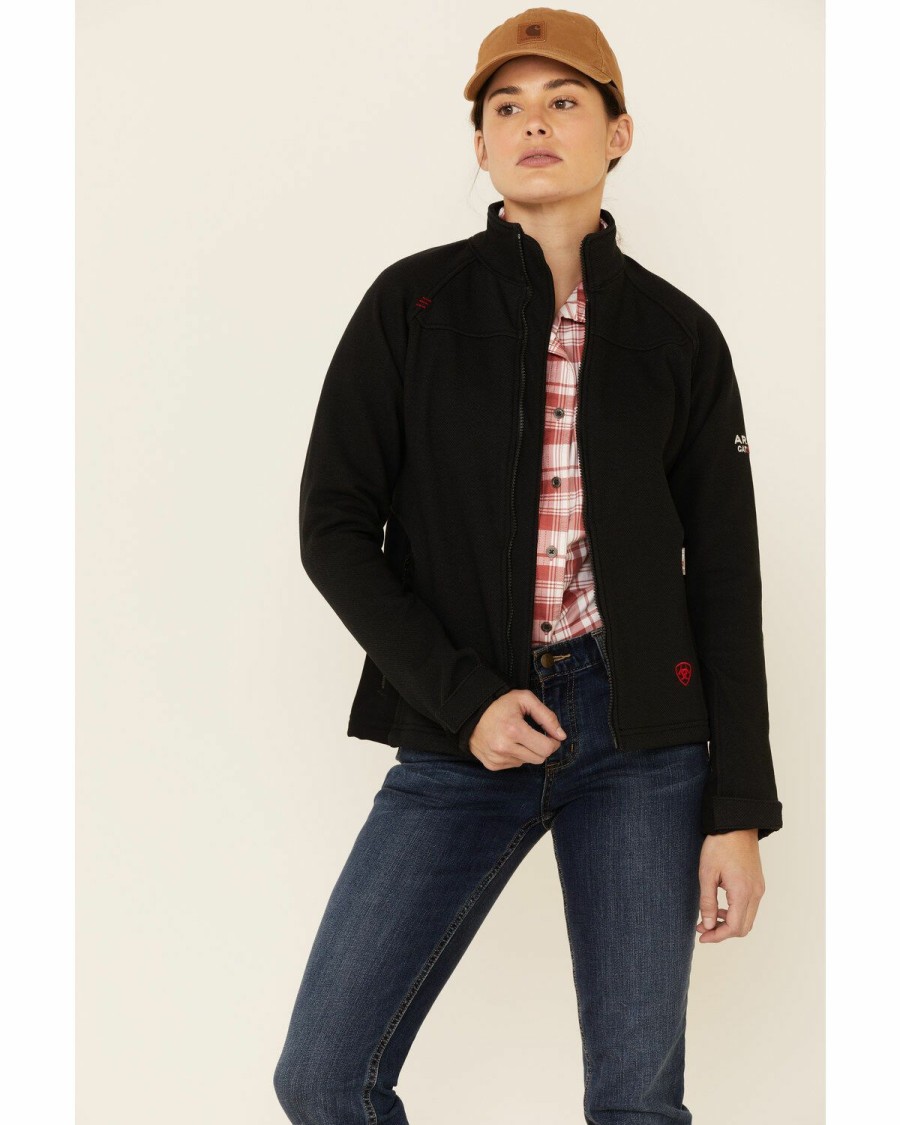 Women'S Clothing * | Ariat Women'S Black Flame Resistant Platform Jacket Online