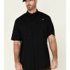 Men'S Clothing * | Ariat Men'S Solid Black Tek Button-Down Short Sleeve Western Shirt Tall Clearance