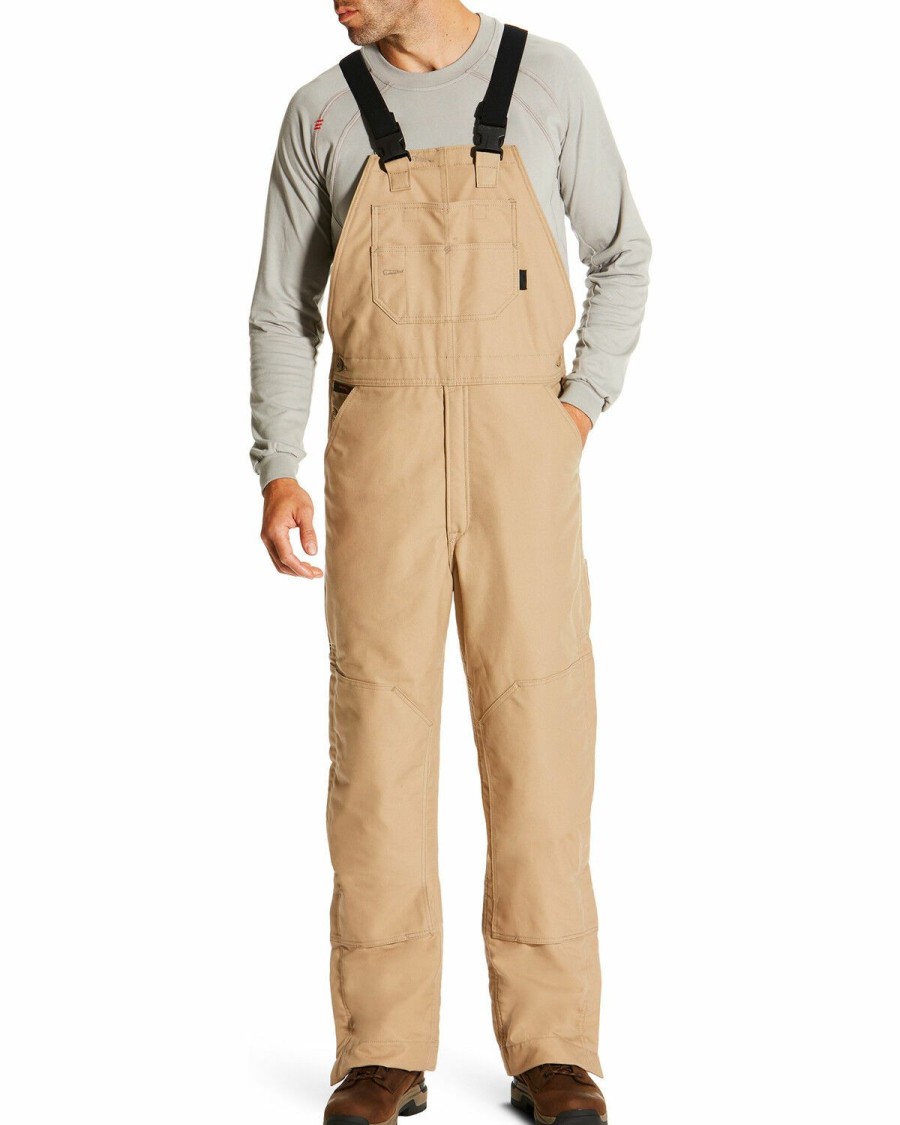 Men'S Clothing * | Ariat Men'S Beige Fr Insulated Bib Overalls Big Online