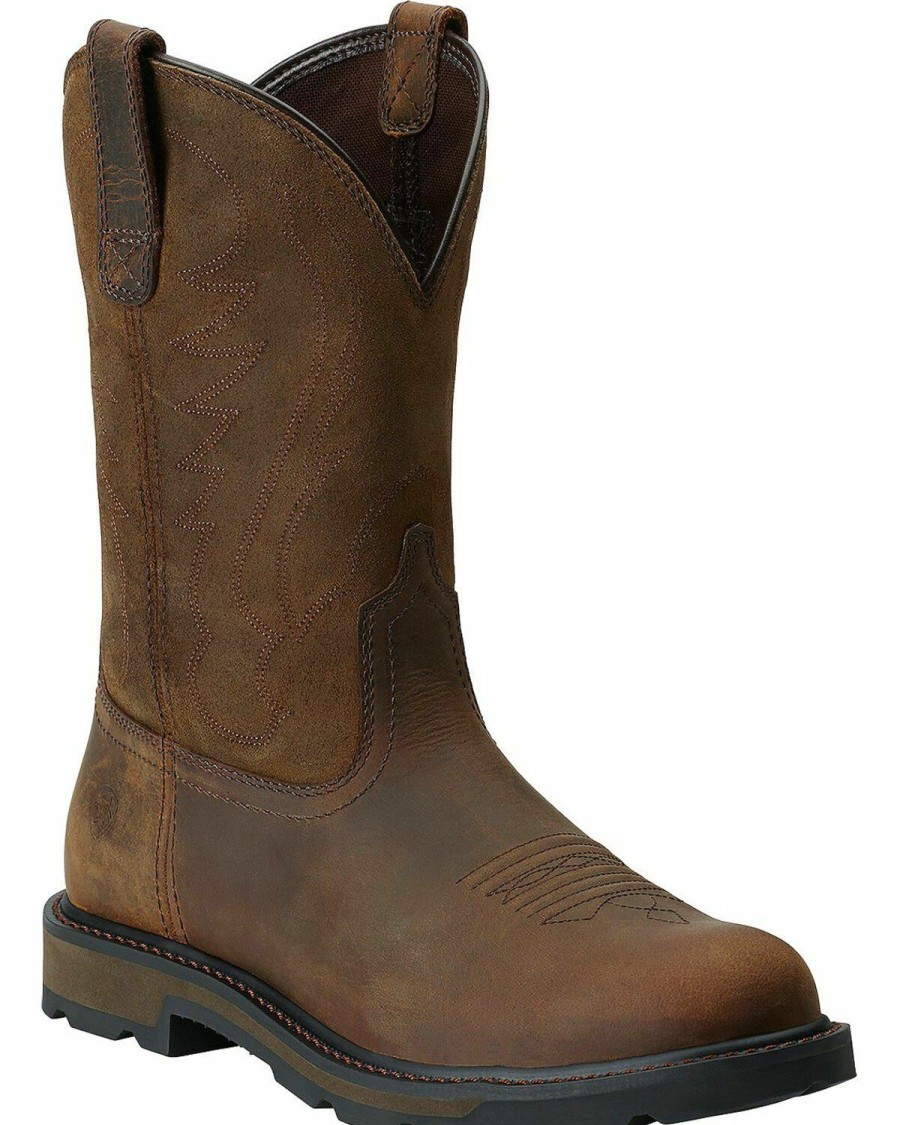 Boots & Shoes * | Ariat Groundbreaker Pull-On Work Boots Round Toe Sale