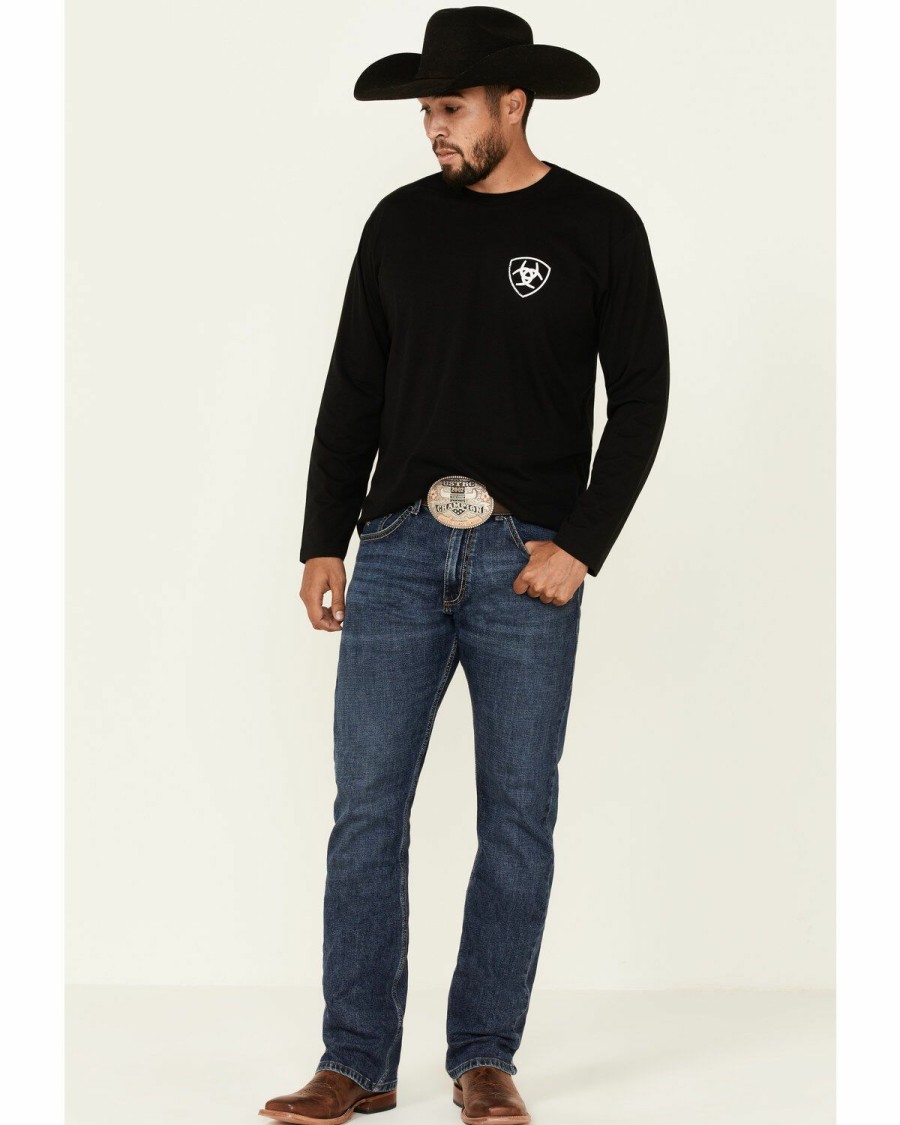 Men'S Clothing * | Ariat Men'S Black Flag Woodland Logo Long Sleeve T-Shirt Online