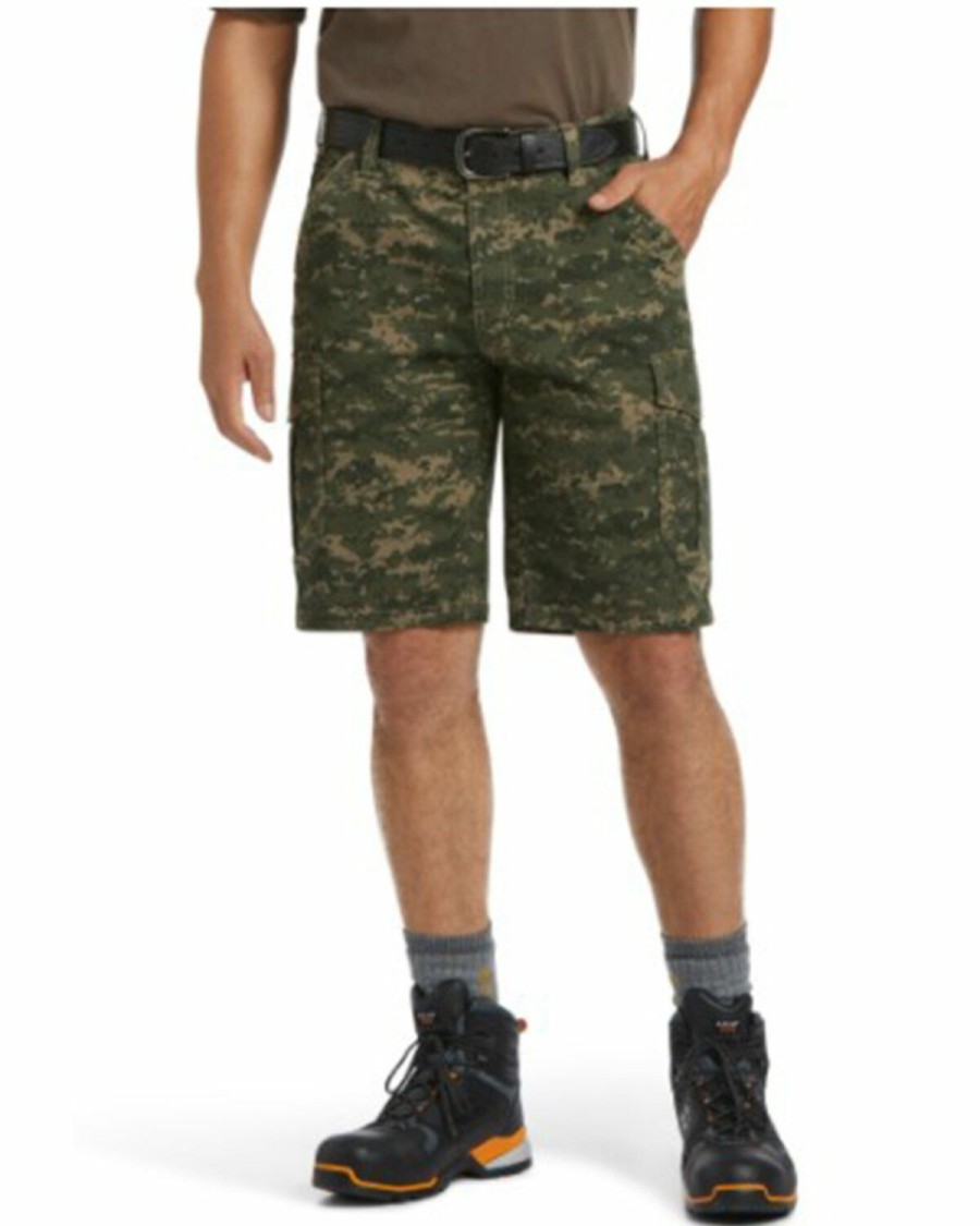 Men'S Clothing * | Ariat Men'S Rebar Durastretch Made Tough Camo Cargo Work Shorts Online