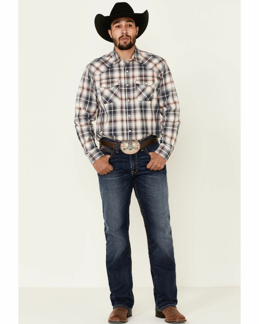 Men'S Clothing * | Ariat Men'S Adam Large Plaid Retro Long Sleeve Western Shirt Clearance