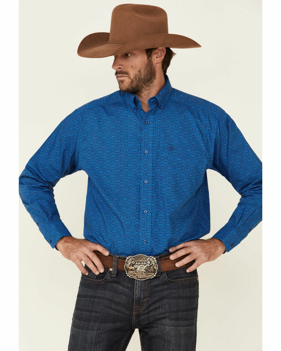 Men'S Clothing * | Ariat Men'S Geo Print Long Sleeve Western Shirt Clearance