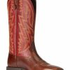 Boots & Shoes * | Ariat Men'S Crest Brown Macaw Red Dynamic Performance Western Boot Wide Square Toe Discount