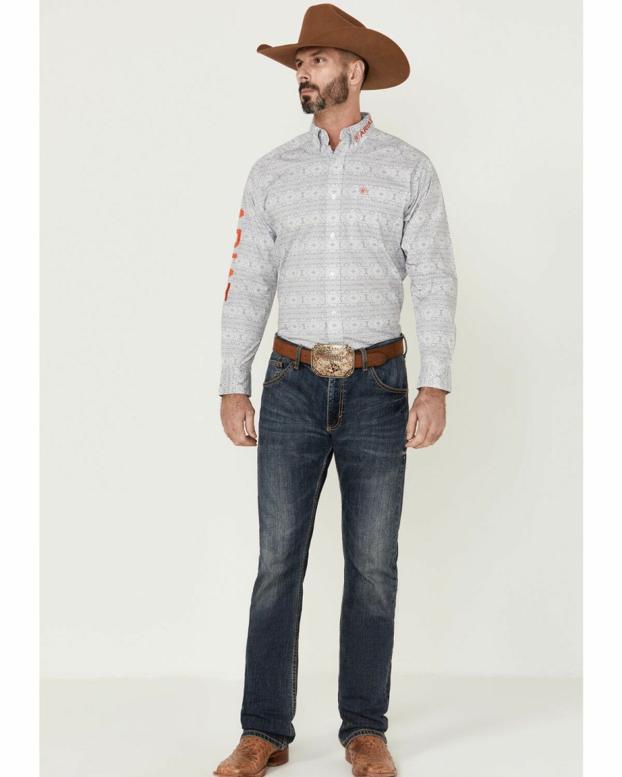 Men'S Clothing * | Ariat Men'S Team Shad Southwestern Geo Print Long Sleeve Button-Down Western Shirt Discount