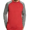 Men'S Clothing * | Ariat Men'S Fr Red & Grey Long Sleeve Baseball Work T-Shirt Big Sale