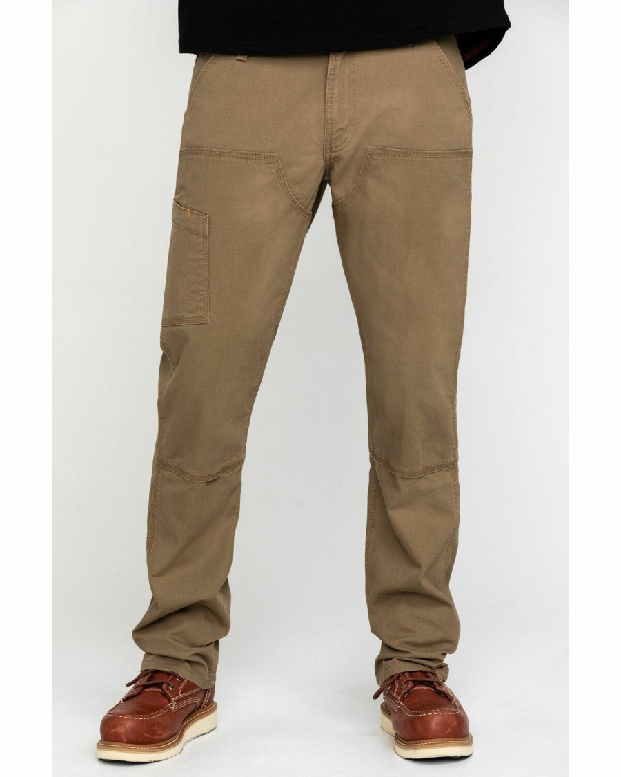 Men'S Clothing * | Ariat Men'S Khaki Rebar M4 Made Tough Durastretch Double Front Straight Work Pants Big Outlet