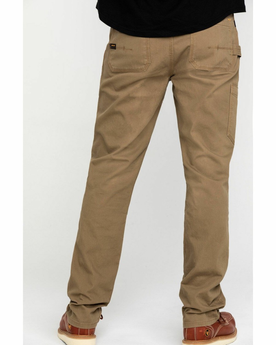 Men'S Clothing * | Ariat Men'S Khaki Rebar M4 Made Tough Durastretch Double Front Straight Work Pants Big Outlet