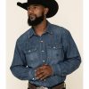 Men'S Clothing * | Ariat Men'S Retro Stone Washed Denim Long Sleeve Western Shirt Discount