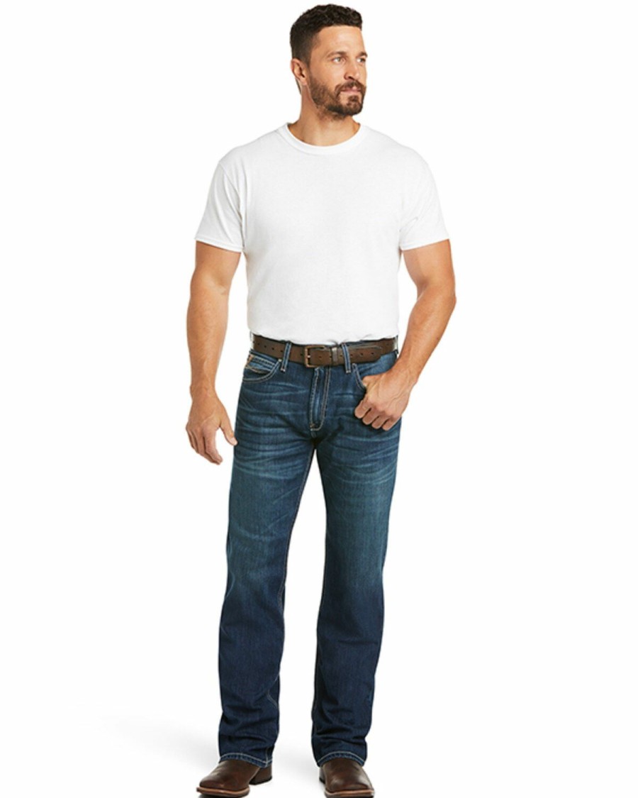 Men'S Clothing * | Ariat Men'S M4 Ford Bragg Dark Stretch Relaxed Bootcut Jeans Online