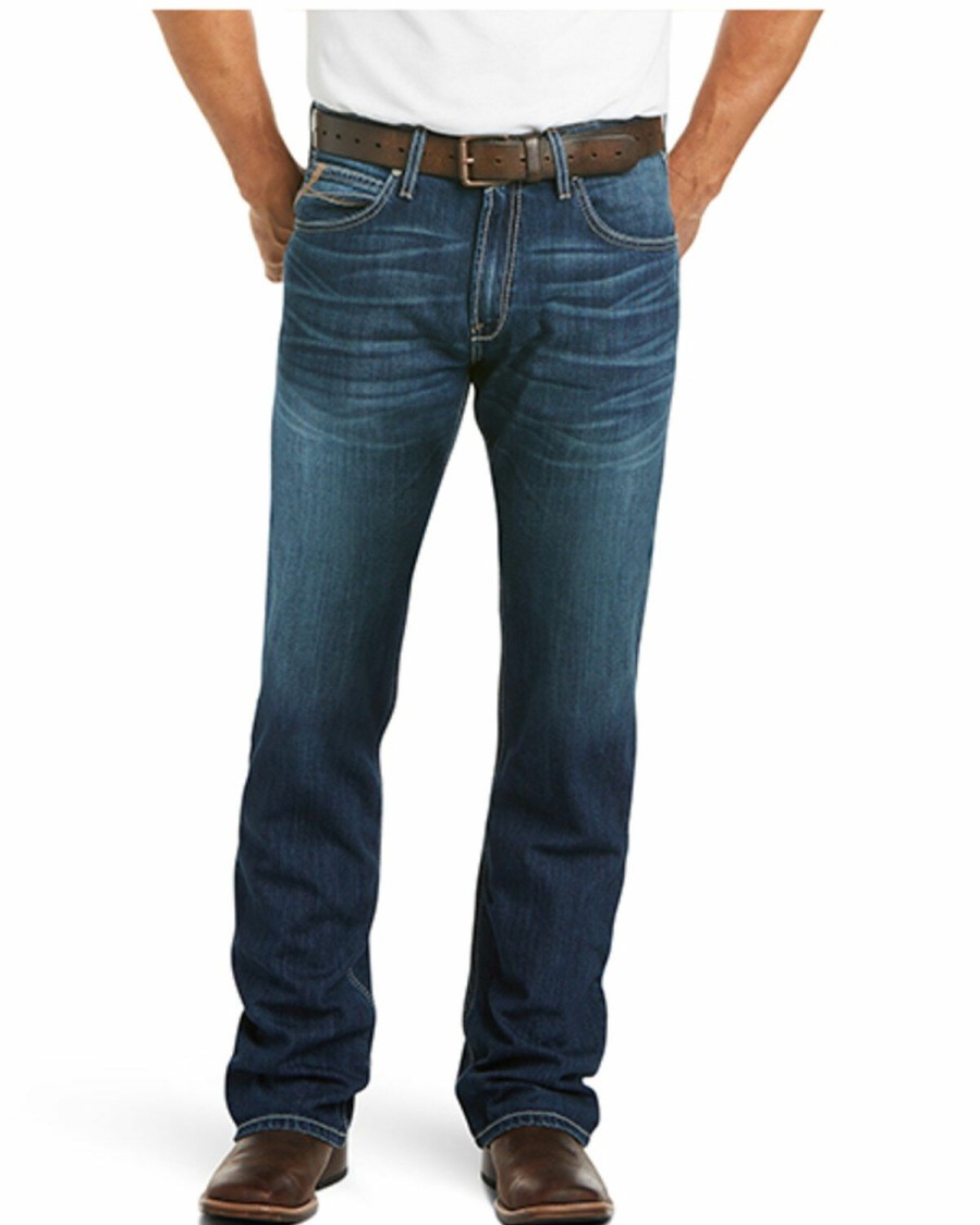 Men'S Clothing * | Ariat Men'S M4 Ford Bragg Dark Stretch Relaxed Bootcut Jeans Online