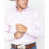 Men'S Clothing * | Ariat Men'S Pink Dayne Mini Striped Long Sleeve Shirt Big & Tall Discount