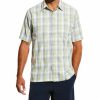 Men'S Clothing * | Ariat Men'S Silver Tek Solitude Plaid Button Short Sleeve Shirt Clearance