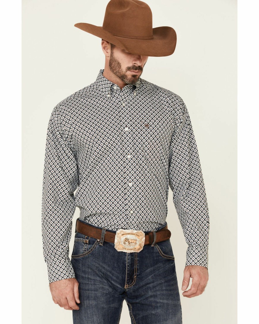 Men'S Clothing * | Ariat Men'S Marquez Southwestern Geo Print Long Sleeve Button-Front Western Shirt Online