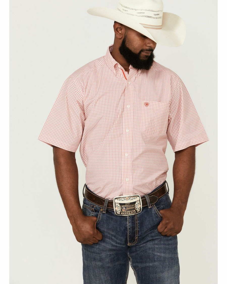 Men'S Clothing * | Ariat Men'S Keith Check Plaid Short Sleeve Button-Down Western Shirt Sale