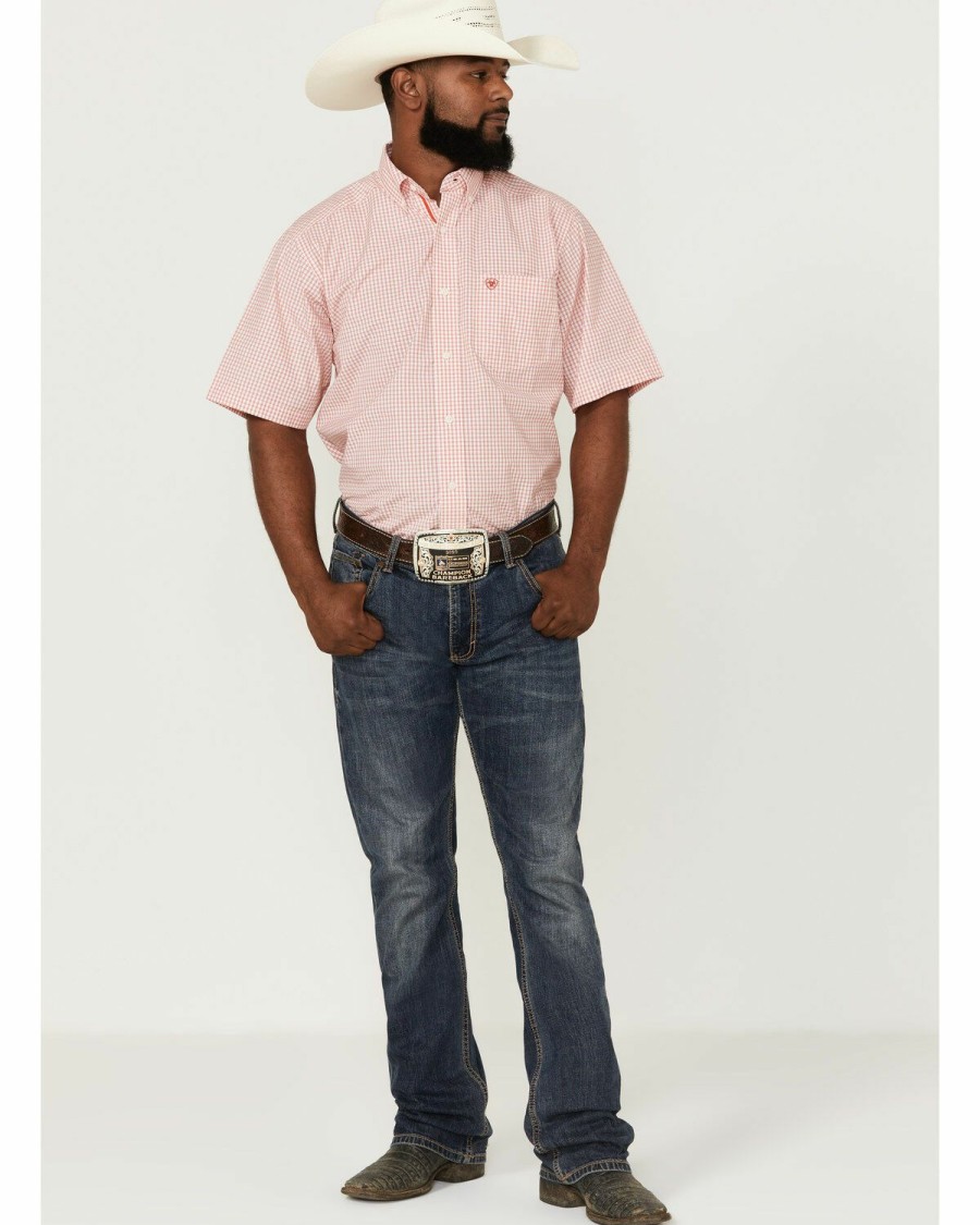 Men'S Clothing * | Ariat Men'S Keith Check Plaid Short Sleeve Button-Down Western Shirt Sale