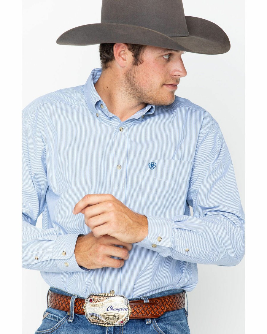 Men'S Clothing * | Ariat Men'S Dayne Mini Striped Long Sleeve Western Shirt Sale