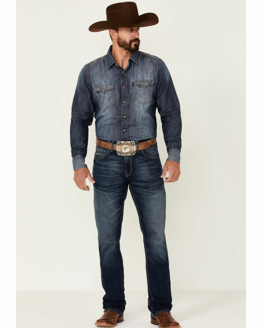 Men'S Clothing * | Ariat Men'S M4 Clovis Ford Dark Wash Stretch Relaxed Straight Jeans Outlet