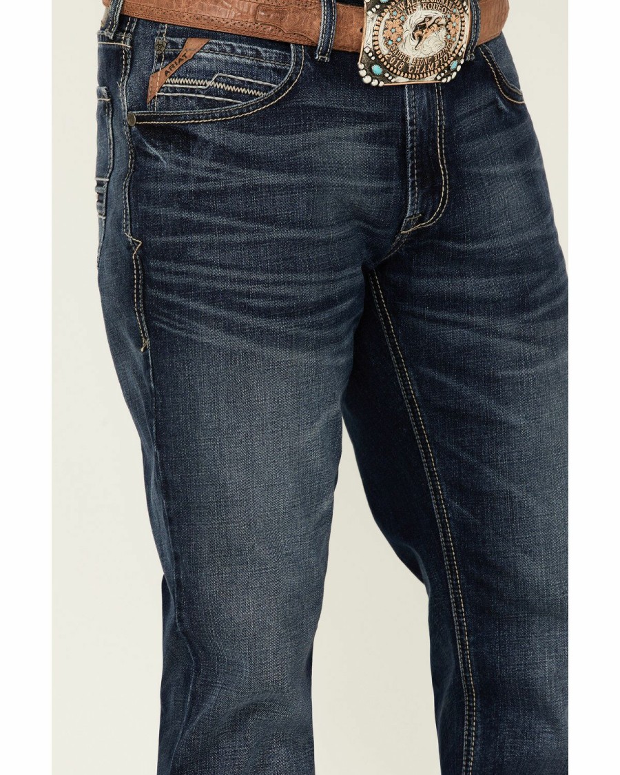 Men'S Clothing * | Ariat Men'S M4 Clovis Ford Dark Wash Stretch Relaxed Straight Jeans Outlet