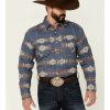 Men'S Clothing * | Ariat Men'S Hurley Retro Southwestern Print Long Sleeve Snap Western Shirt Big & Tall Outlet