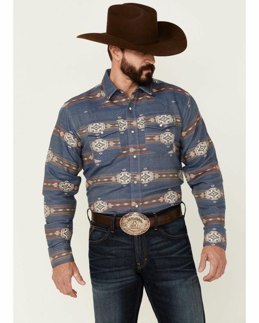 Men'S Clothing * | Ariat Men'S Hurley Retro Southwestern Print Long Sleeve Snap Western Shirt Big & Tall Outlet