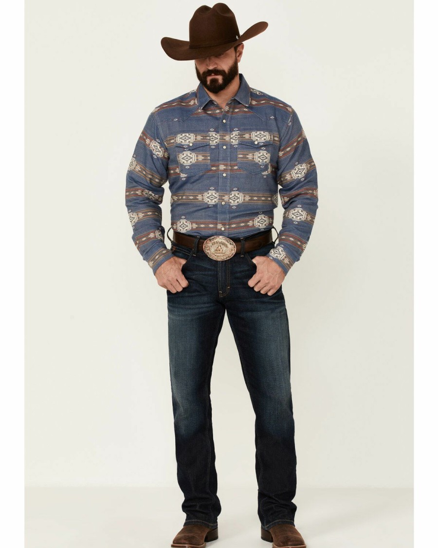 Men'S Clothing * | Ariat Men'S Hurley Retro Southwestern Print Long Sleeve Snap Western Shirt Big & Tall Outlet