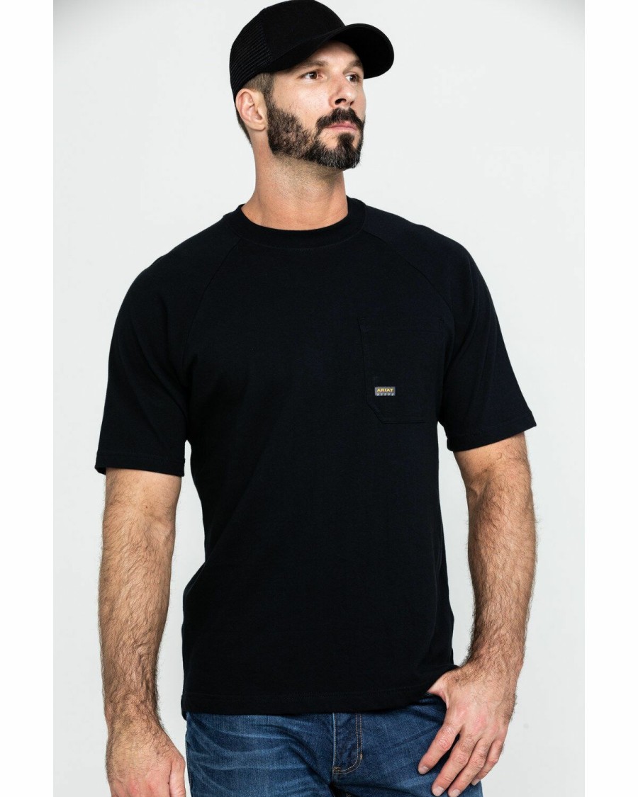 Men'S Clothing * | Ariat Men'S Rebar Cotton Strong Short Sleeve Logo Crew T-Shirt Online