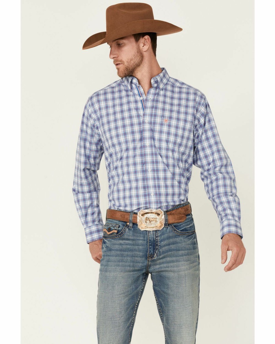 Men'S Clothing * | Ariat Men'S Quanah Small Plaid Long Sleeve Button-Down Western Shirt Discount