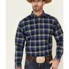 Men'S Clothing * | Ariat Men'S Kyler Stretch Plaid Long Sleeve Button-Down Western Shirt Tall Online