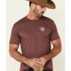 Men'S Clothing * | Ariat Men'S Heather Burgundy Glitch Logo Short Sleeve T-Shirt Sale