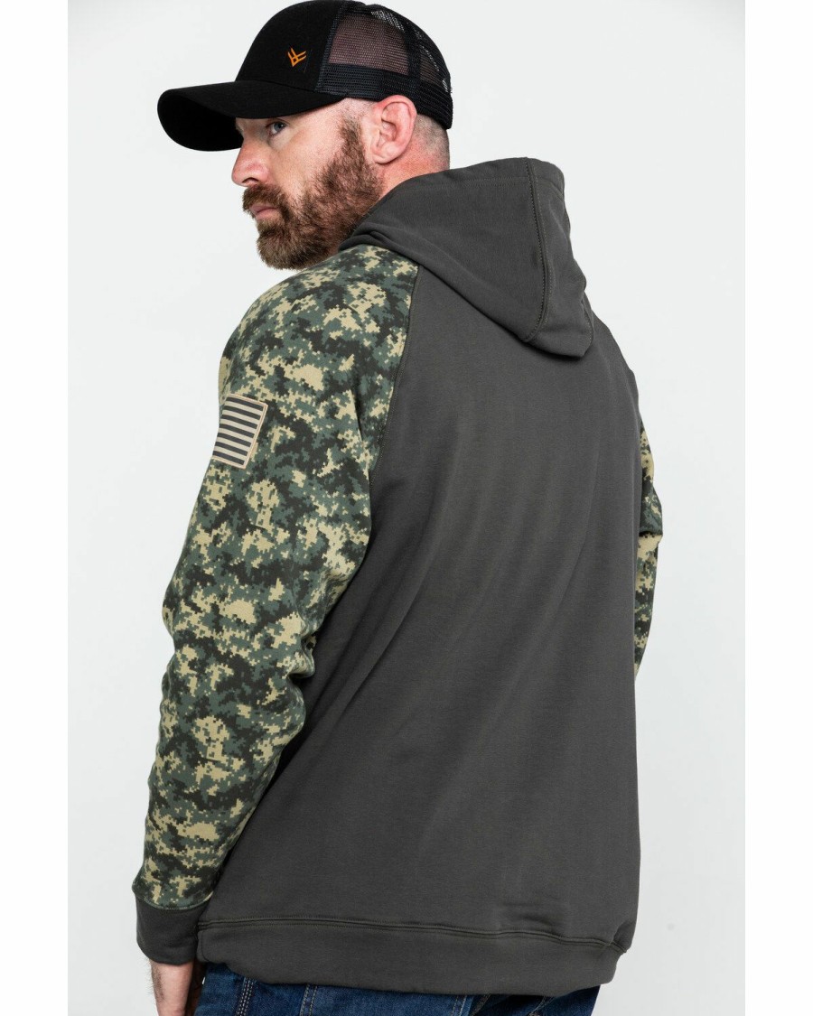 Men'S Clothing * | Ariat Men'S Fr Durastretch Camo Patriot Hooded Work Sweatshirt Tall Outlet