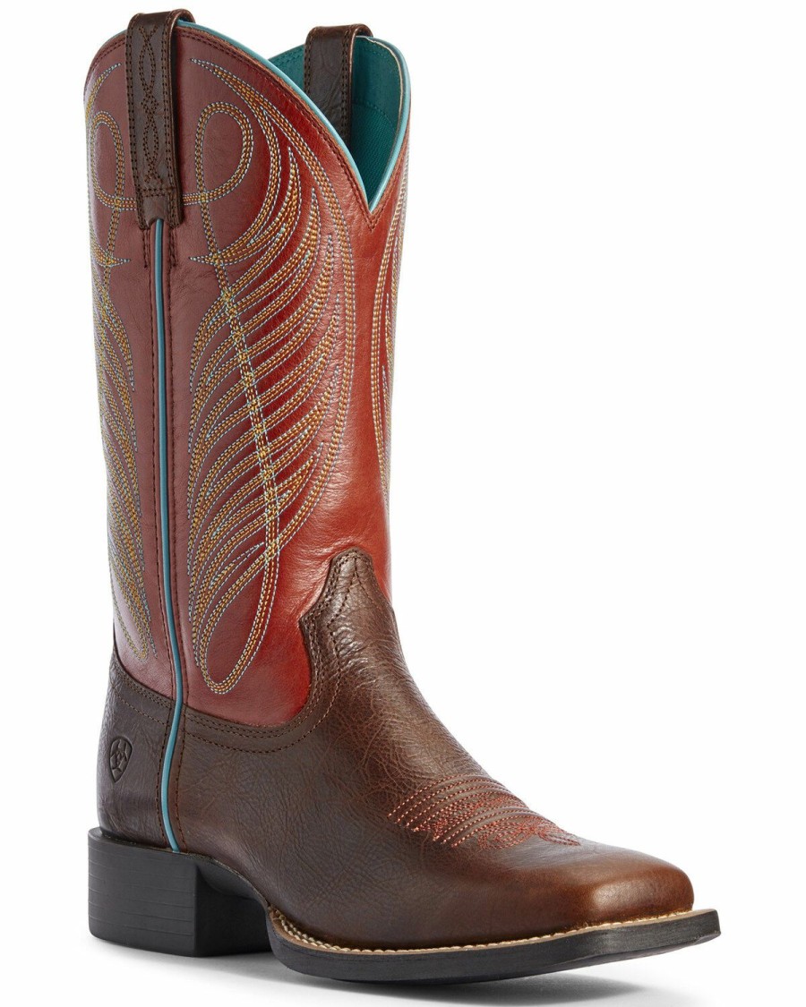 Boots & Shoes * | Ariat Women'S Round Up Western Boots Wide Square Toe Online